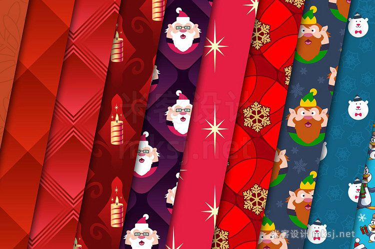 png素材 100 Christmas Seamless Patterns