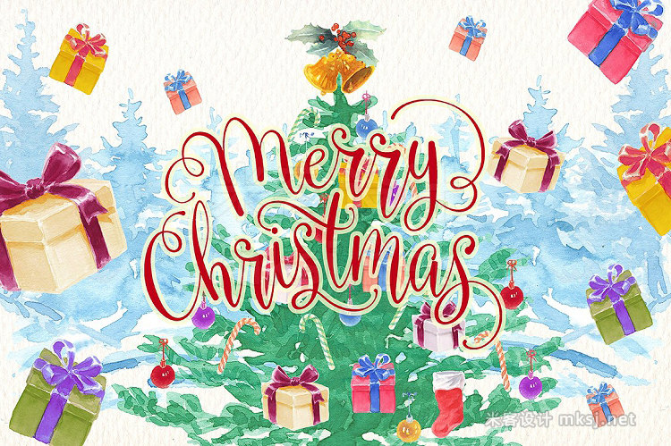 png素材 watercolor christmas png elements