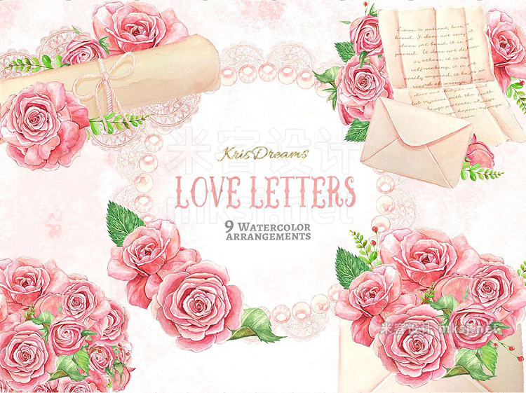 png素材 Love Letter Watercolor Clipart