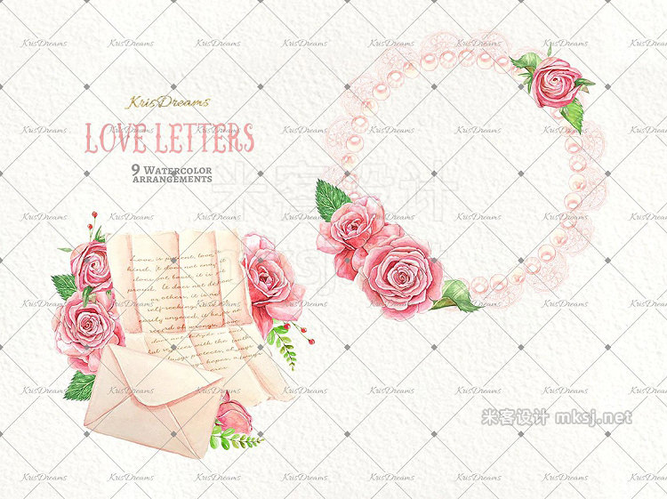 png素材 Love Letter Watercolor Clipart
