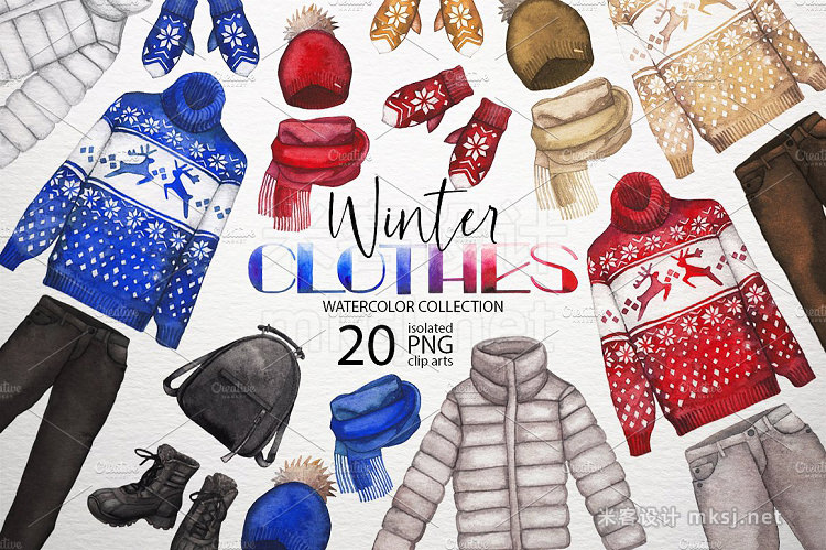 png素材 Watercolor winter colletion
