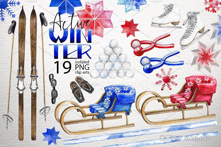 png素材 Watercolor winter colletion