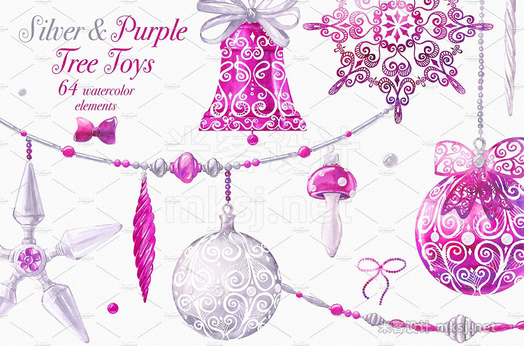 png素材 Christmas watercolor clipart set