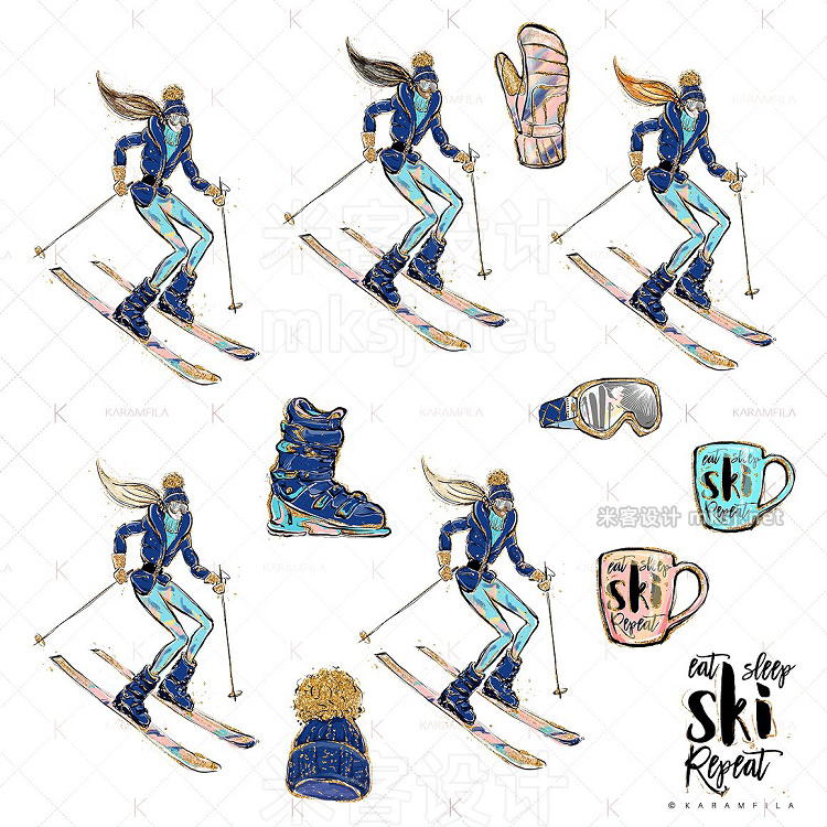 png素材 Skiing Snowboarding Clipart
