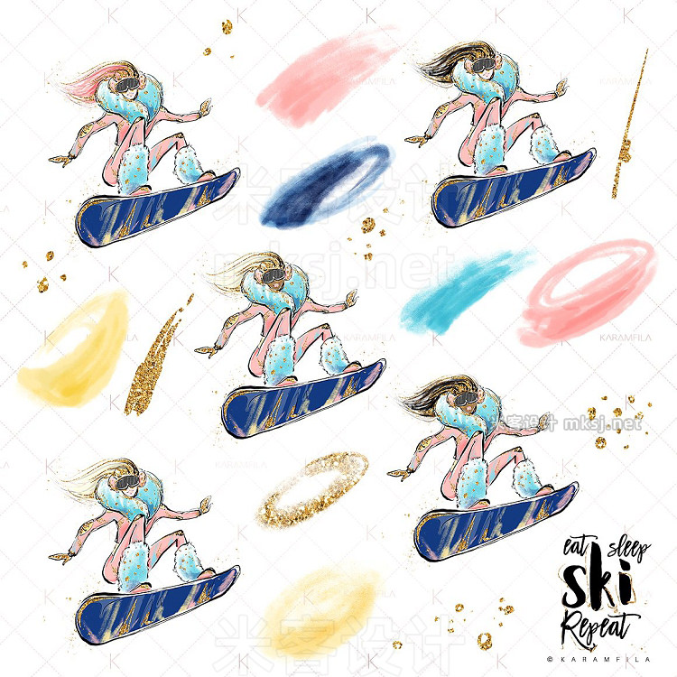 png素材 Skiing Snowboarding Clipart