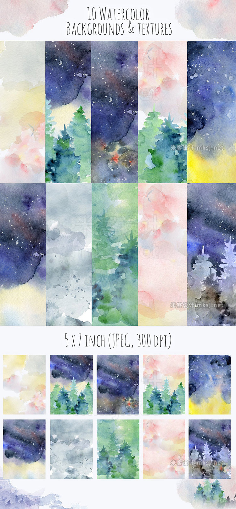 png素材 Winter watercolor backgrounds