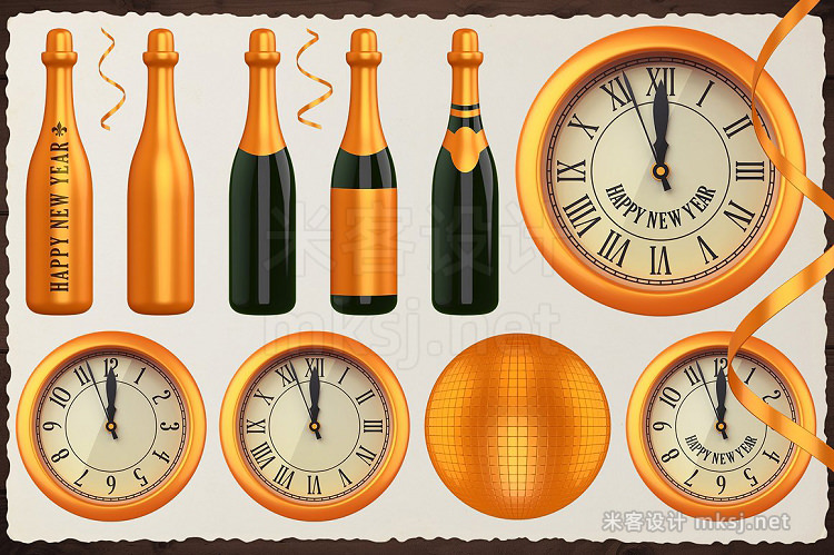 png素材 New Year 3D PNG Items Pack