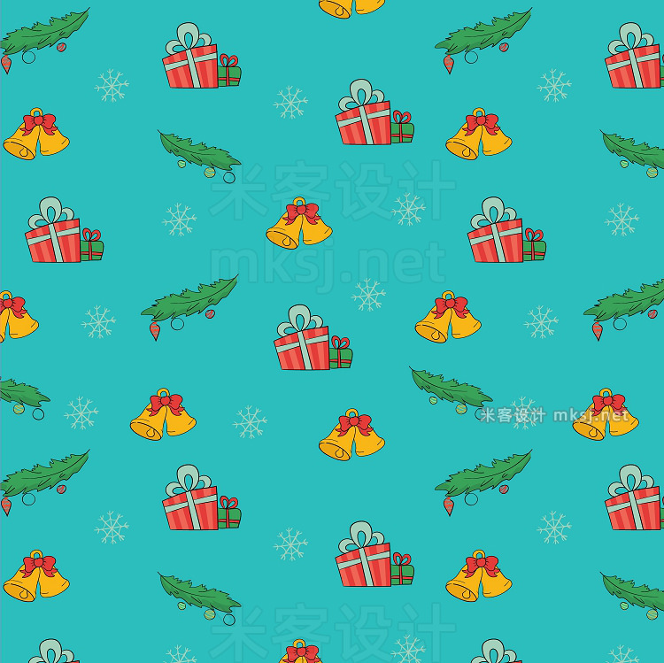 png素材 Christmas Doodle Wrapping design