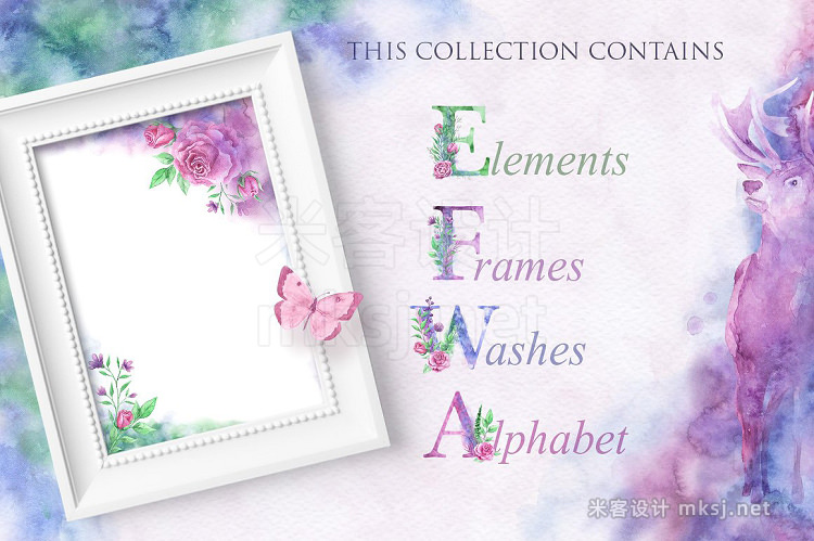 png素材 Magic Floral Watercolor Collection
