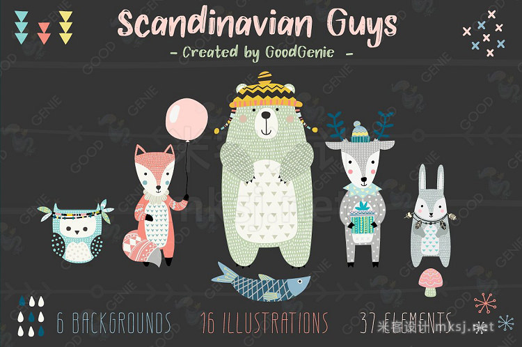 png素材 Scandinavian Guys Graphic set