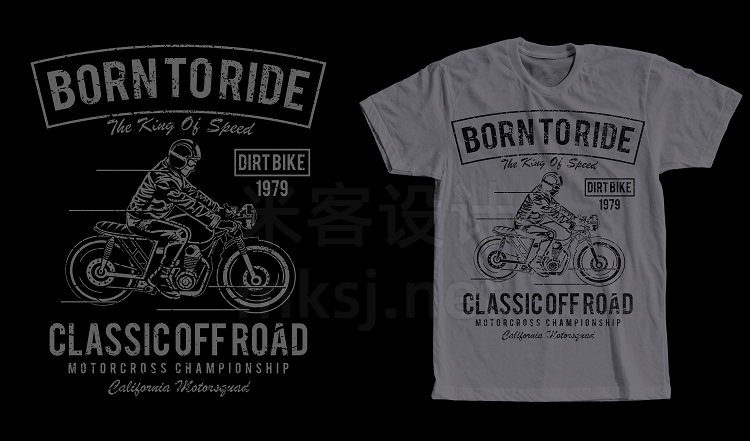 png素材 Born To Ride T-Shirt Design