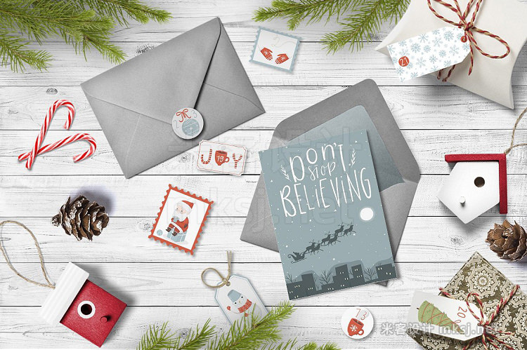 png素材 Christmas Advent Calendar Stickers