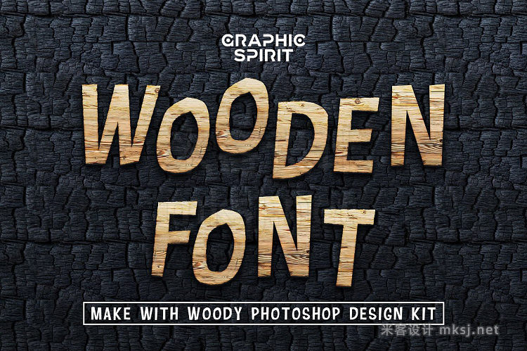 png素材 Wooden Font Promo Extended License