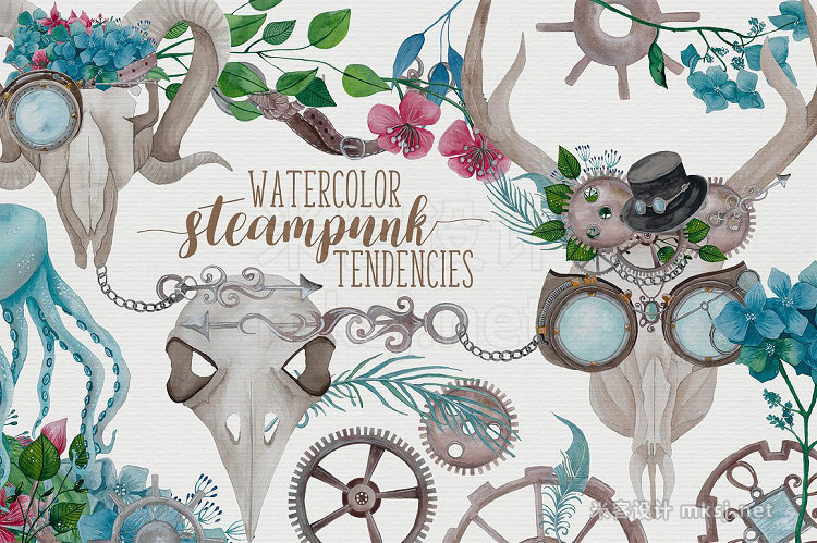 png素材 Watercolor Steampunk Graphics