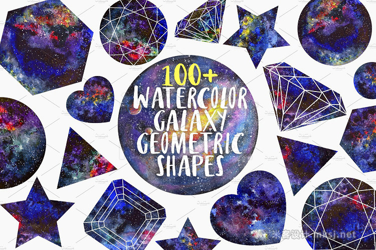 png素材 Watercolor Geometric shapes