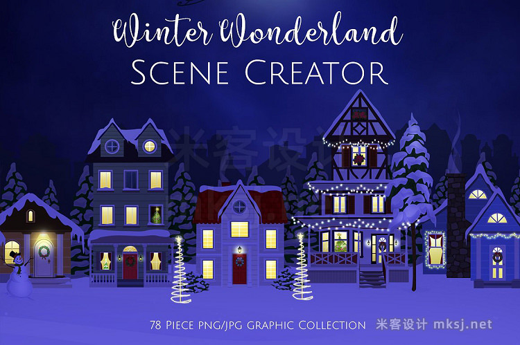 png素材 Winter Wonderland Scene Creator
