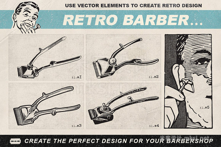 png素材 Retro Barber Pack