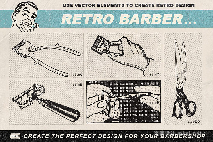 png素材 Retro Barber Pack