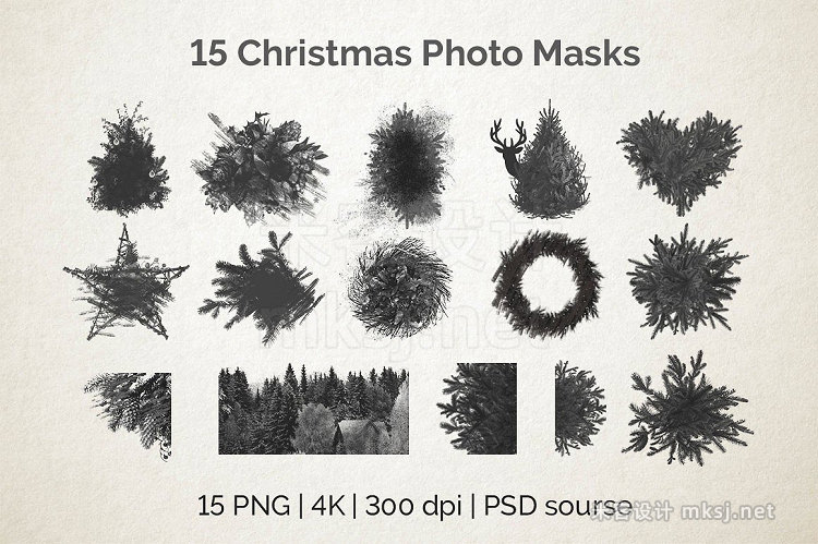 png素材 15 Christmas Photo Masks