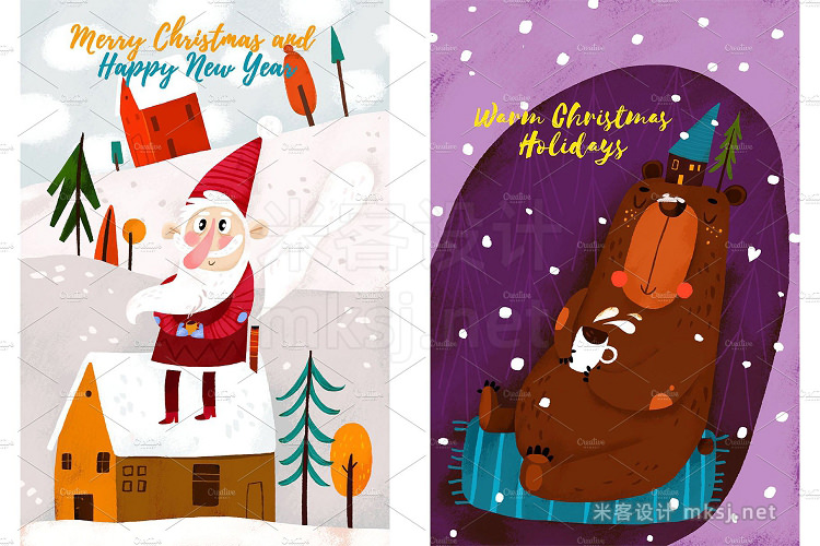 png素材 12 Christmas Postcards