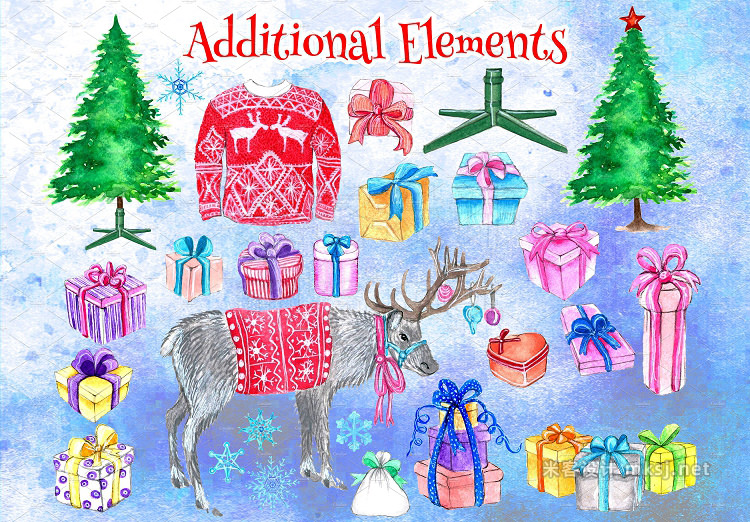 png素材 HUGE Christmas Watercolor Pack
