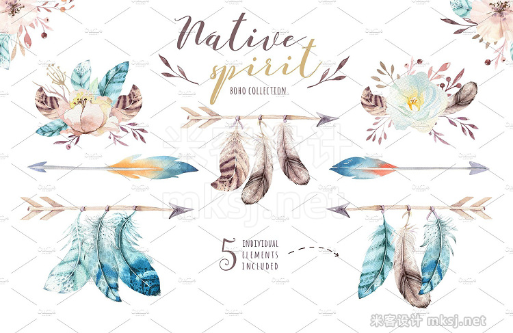 png素材 Native spirit Watercolor collection
