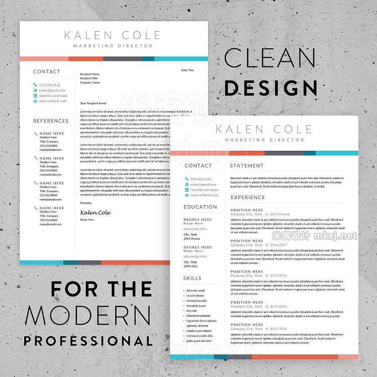 png素材 Modern Resume Template for Word
