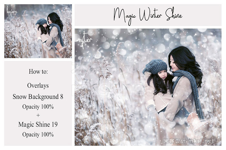 png素材 30 Magic Winter Shine Overlays PNG