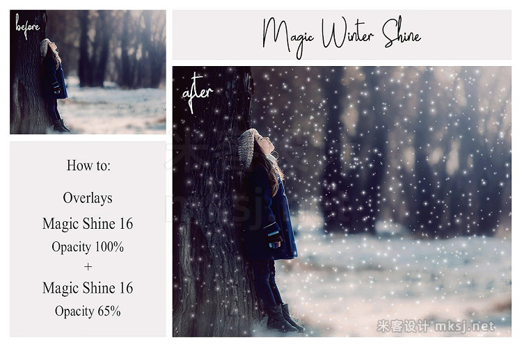 png素材 30 Magic Winter Shine Overlays PNG