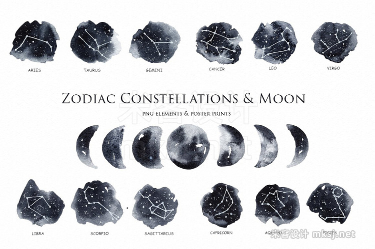 png素材 Zodiac Constellations Moon clipart