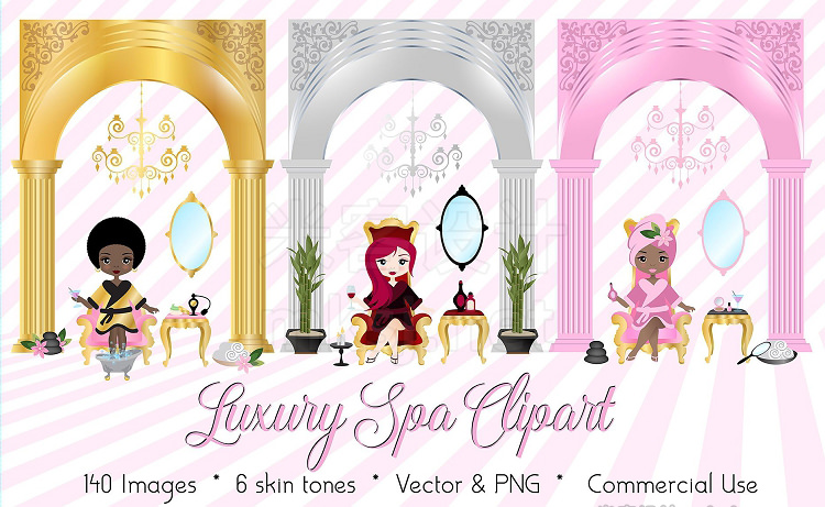 png素材 Luxury Spa Day Vector Clipart