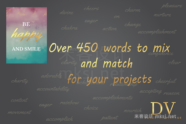 png素材 450 Gold Words Illustrations