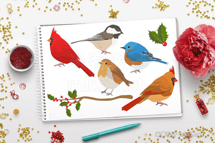 png素材 Winter Birds Christmas Clipart