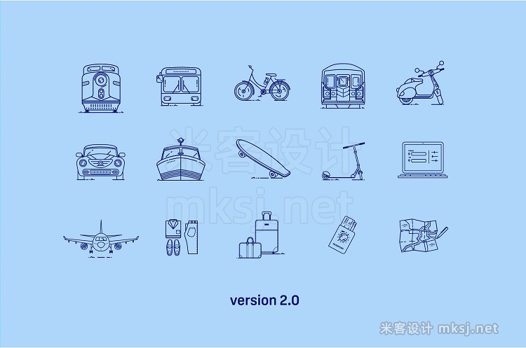 png素材 Travel Line Icons - version 20