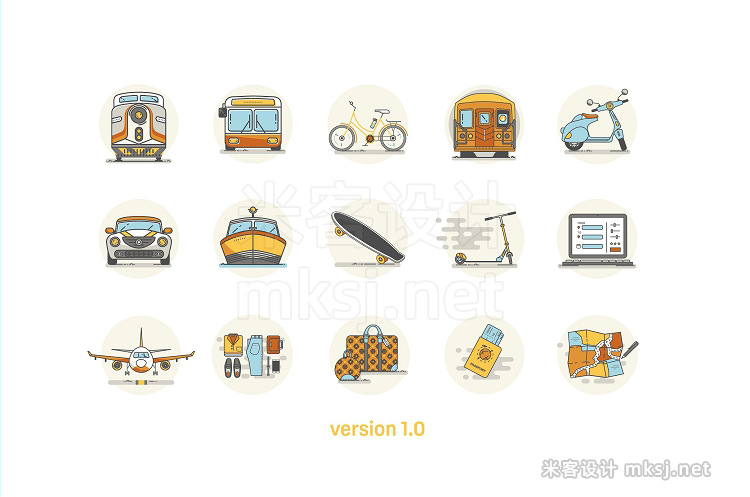 png素材 Travel Line Icons - version 20