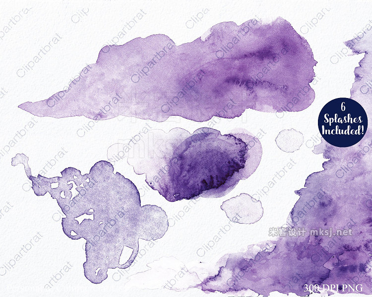 png素材 Navy Blue Watercolor Floral Clipart