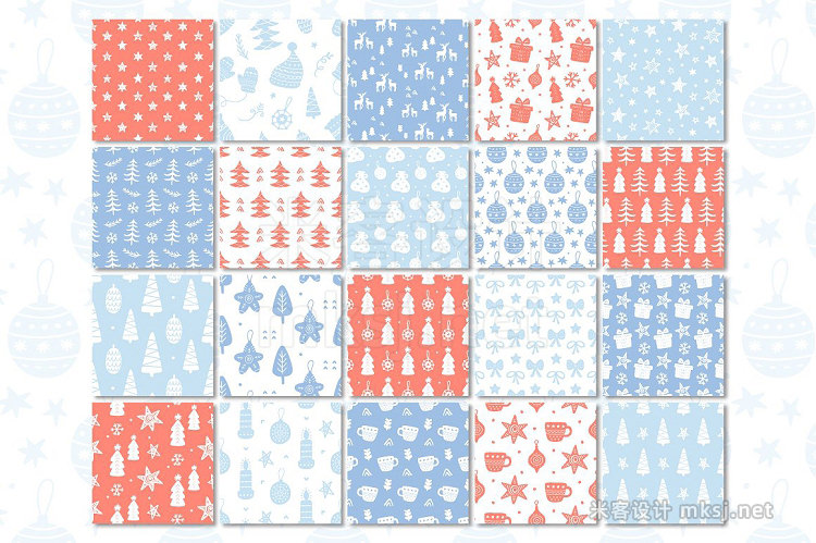 png素材 Nordic Christmas Seamless Patterns