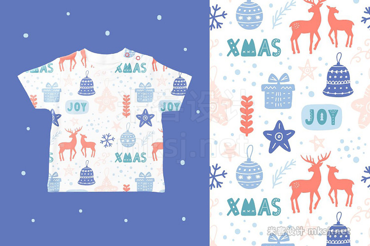 png素材 Nordic Christmas Seamless Patterns