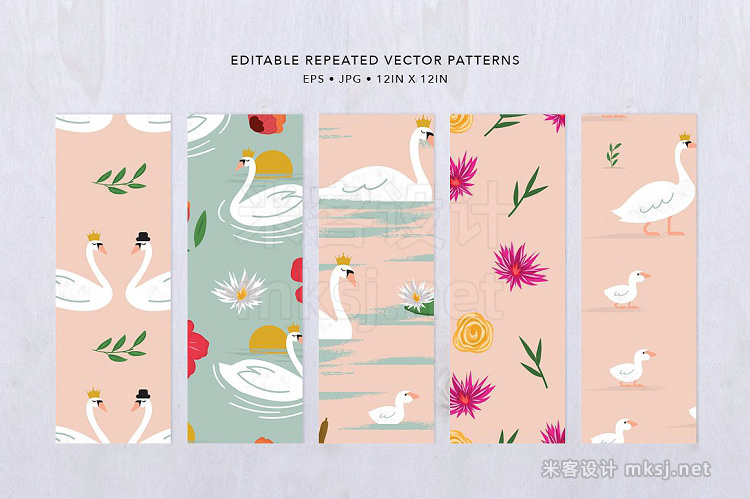 png素材 Swan Patterns Invites Wall Arts