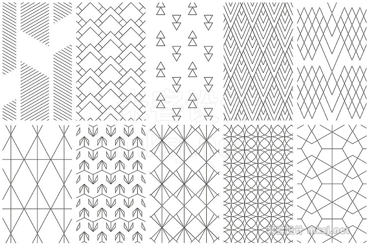 png素材 Simple Line Geometric Patterns