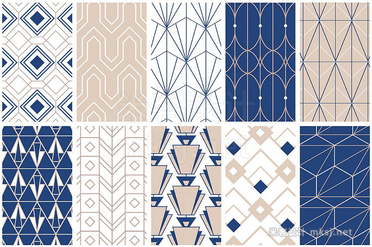 png素材 Art Deco Seamless Patterns