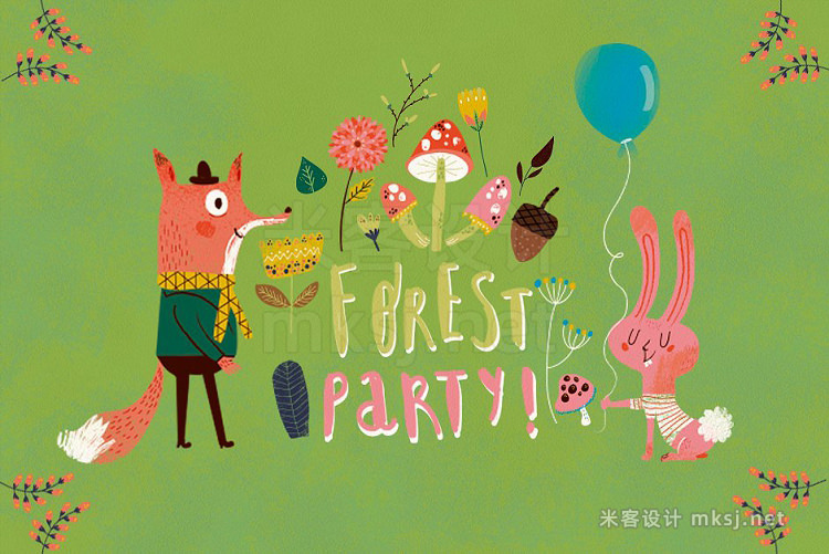 png素材 Forest Party Kit