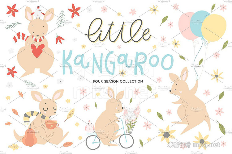 png素材 Little kangaroo children collection