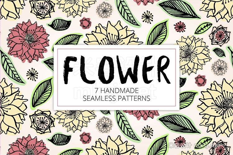 png素材 Floral Handmade Seamless Patterns