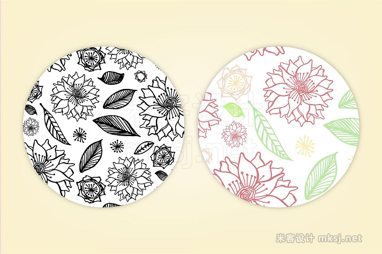 png素材 Floral Handmade Seamless Patterns