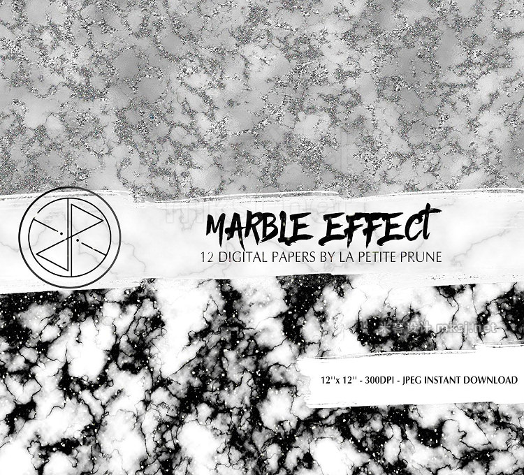 png素材 Digital papers marble effect
