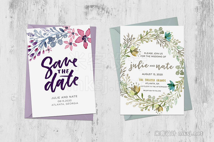 png素材 Watercolor Leaves and Florals Kit