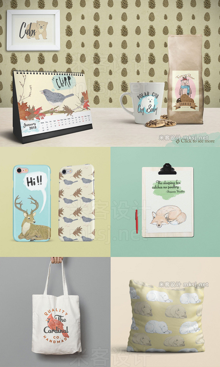 png素材 Winter Animals Graphic Set