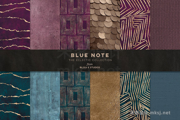 png素材 Blue Note Golden Abstract Graphics