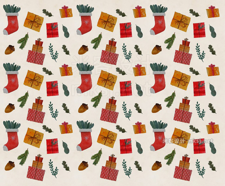 png素材 Watercolor Christmas Pattern